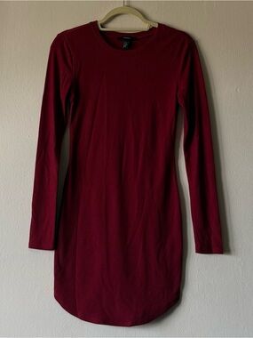 Dark Red Long Sleeve Bodycon Dress